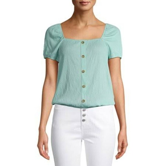 No Boundaries Tops - No Boundaries Juniors' Cap Sleeve Peasant Blouse Size M (11-13)